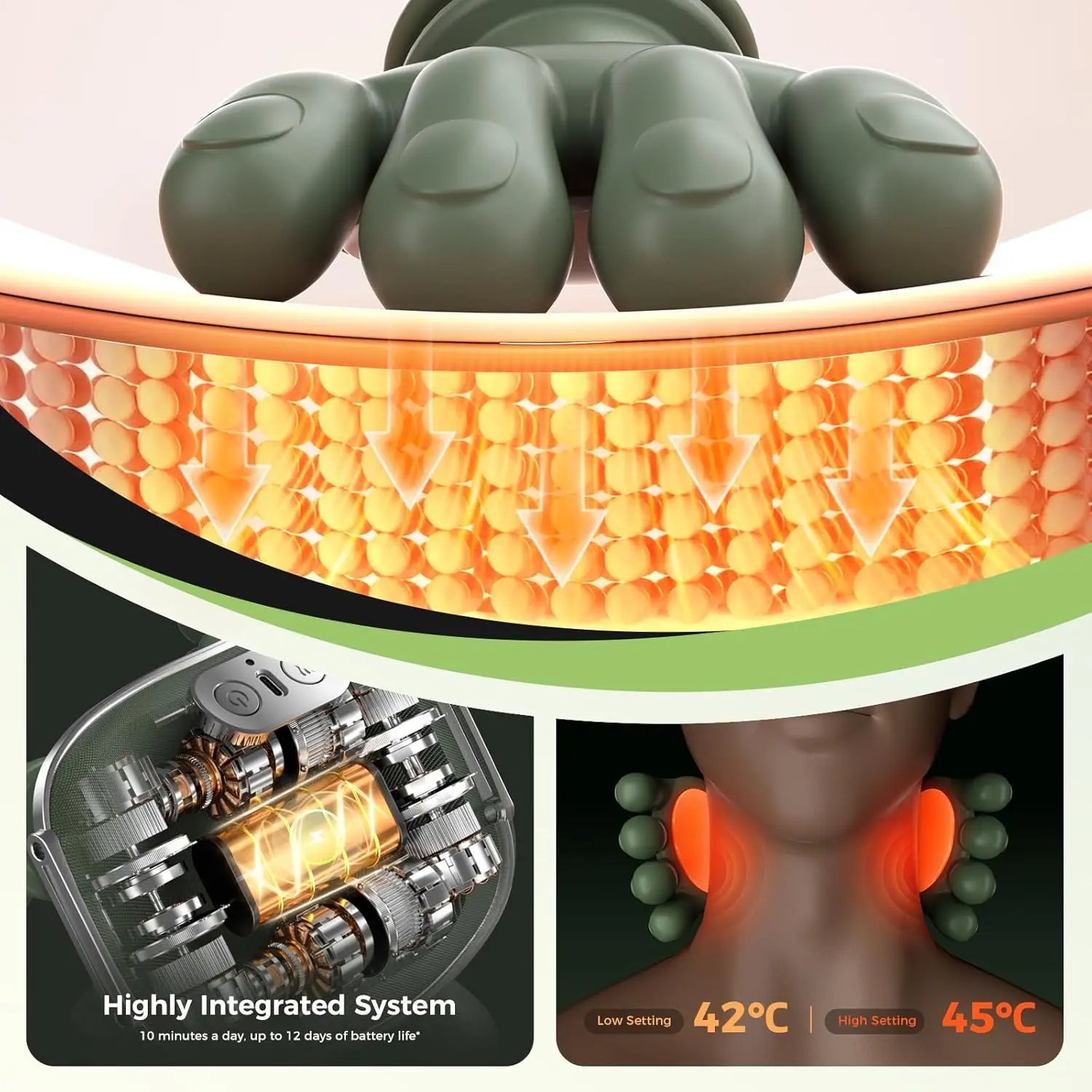 Electric Heated Massager For Neck Shoulder And Muscle Deep Tissue 4D Kneading Massage For Pain Relief Deep Tissue Massage Electric Heated Massager For Neck Shoulder And Muscle Deep Tissue 4D Kneading Massage For Pain Relief Deep Tissue Massage
