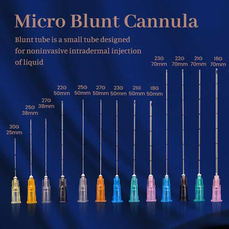 Micro Tip Blunt Cannula for Filler 18G 20G 21G 22G 25G 27G 30G 25/38/50/70mm Disposable Sterile Syringe Needle - Image 5