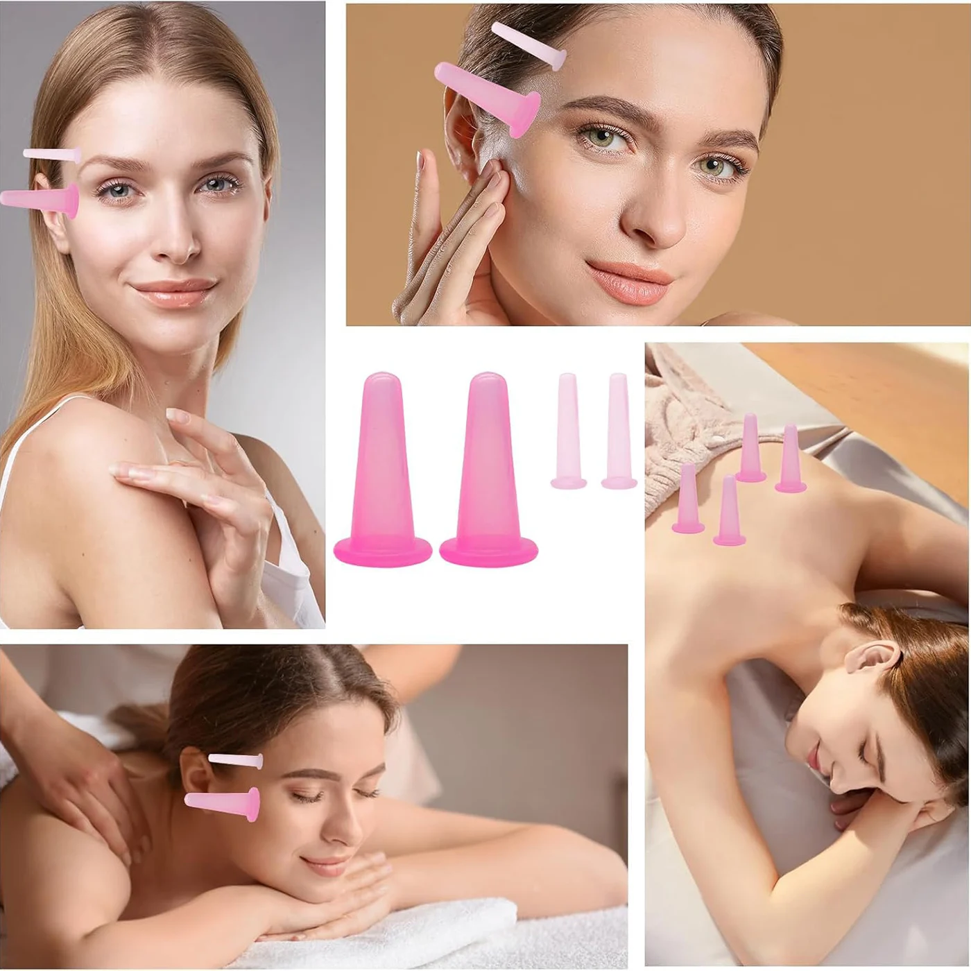 4pcs Silicone Facial Cupping Set for Face And Eye Anti-Cellulite Massage Health Care Vacuum Cupping Kit for Facial Care - Image 4