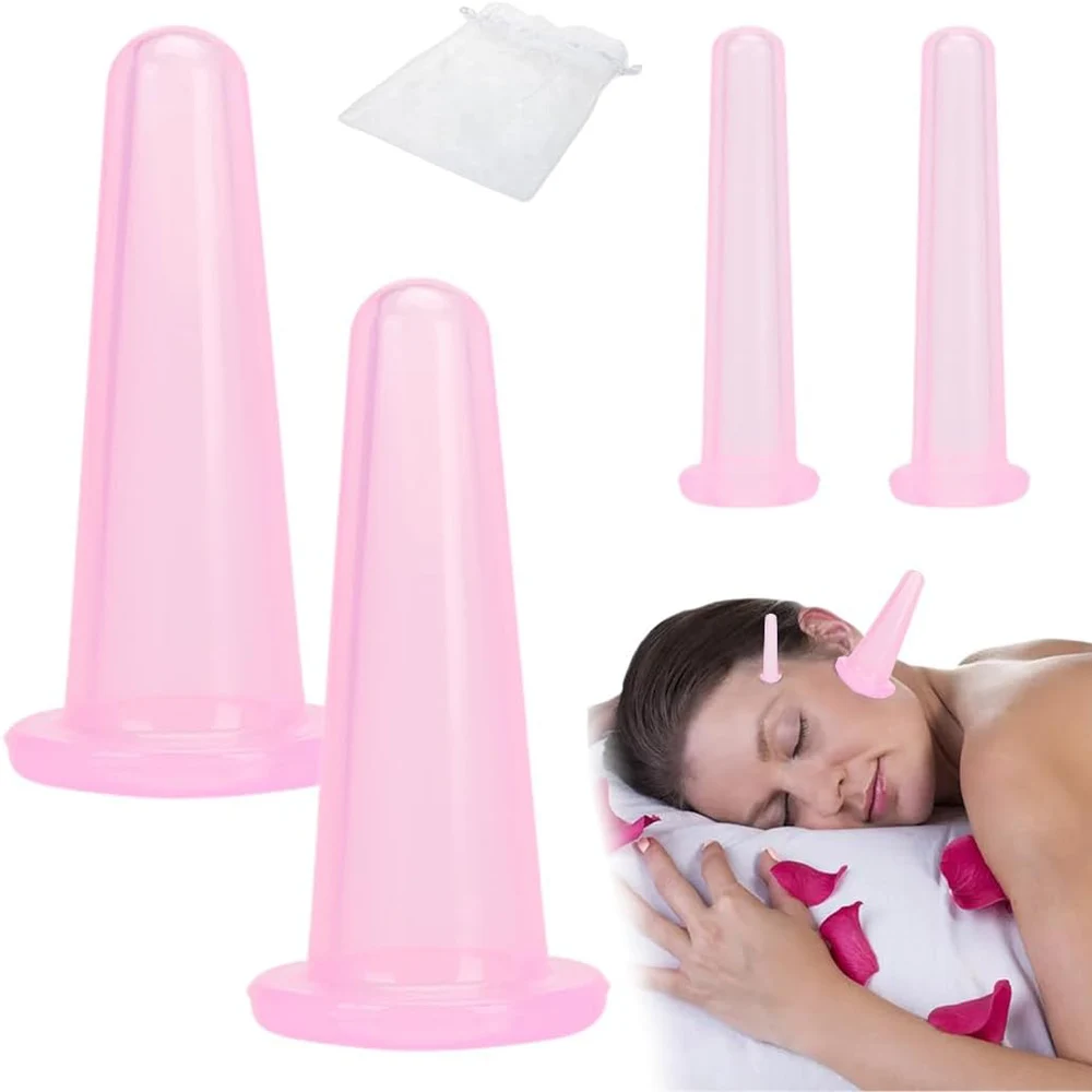 4pcs Silicone Facial Cupping Set for Face And Eye Anti-Cellulite Massage Health Care Vacuum Cupping Kit for Facial Care 4pcs Silicone Facial Cupping Set for Face And Eye Anti-Cellulite Massage Health Care Vacuum Cupping Kit for Facial Care