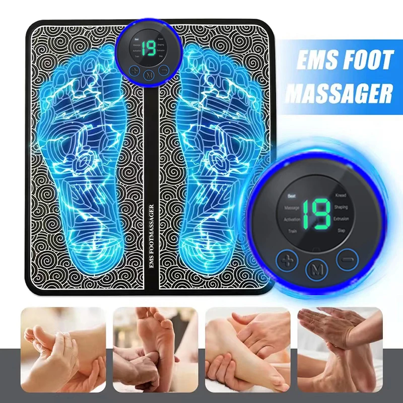 Foot Massger Sole Massage Pad Feet Muscle Stimulation 8 Modes 19 Level Relaxation USB Charging Foot Massger Sole Massage Pad Feet Muscle Stimulation 8 Modes 19 Level Relaxation USB Charging