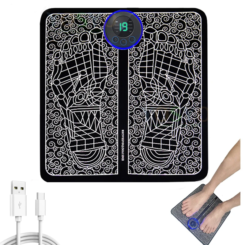 Foot Massger Sole Massage Pad Feet Muscle Stimulation 8 Modes 19 Level Relaxation USB Charging Foot Massger Sole Massage Pad Feet Muscle Stimulation 8 Modes 19 Level Relaxation USB Charging