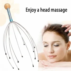 Head Massager Handheld Stainless Steel Engraved Massage Claw Scalp Scratcher Itch Reliever Soul Extractor for Scalp Relaxation