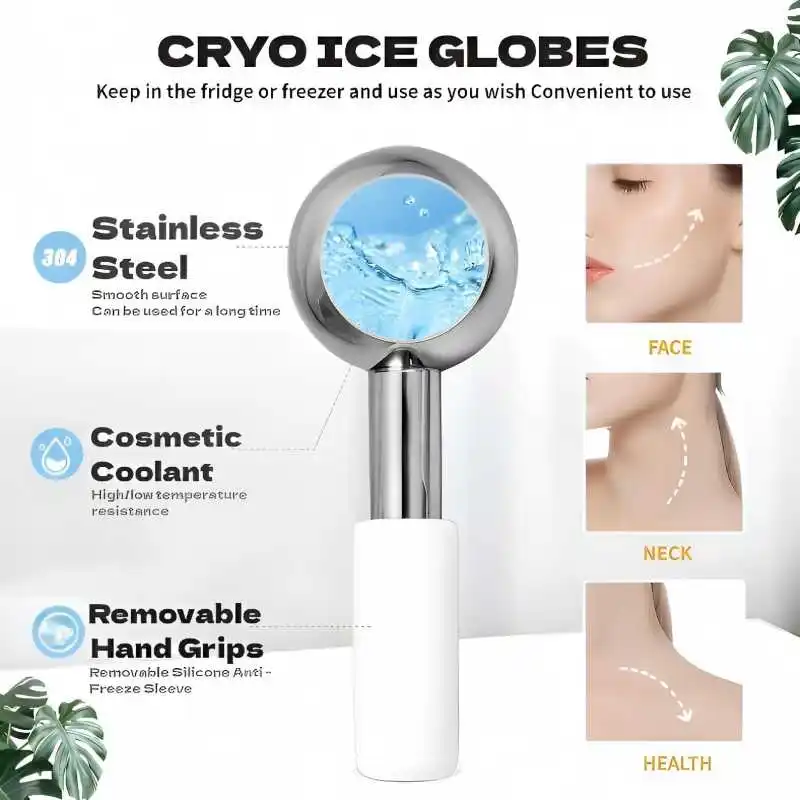 Ice Globes for Face Eyes Stainless Cool Massagers Cold Roller Cooling Globes for Puffiness Sagging Skin Facial Relaxation - Image 4