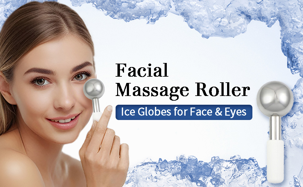 Ice Globes for Face Eyes Stainless Cool Massagers Cold Roller Cooling Globes for Puffiness Sagging Skin Facial Relaxation Ice Globes for Face Eyes Stainless Cool Massagers Cold Roller Cooling Globes for Puffiness Sagging Skin Facial Relaxation