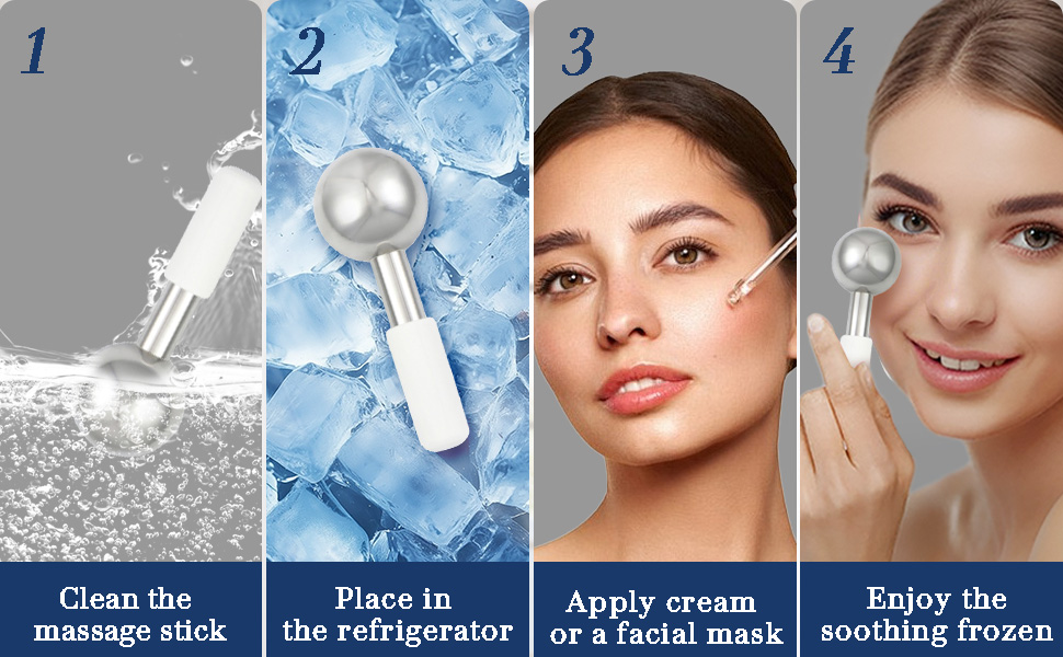 Ice Globes for Face Eyes Stainless Cool Massagers Cold Roller Cooling Globes for Puffiness Sagging Skin Facial Relaxation Ice Globes for Face Eyes Stainless Cool Massagers Cold Roller Cooling Globes for Puffiness Sagging Skin Facial Relaxation
