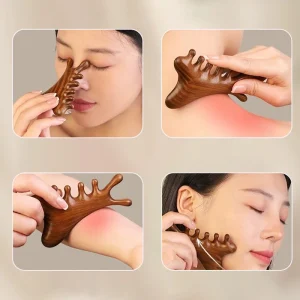 Multifunctional Meridian Wooden Massage Head Health Comb Guasha Point Comb Sandalwood Large Wide Tooth