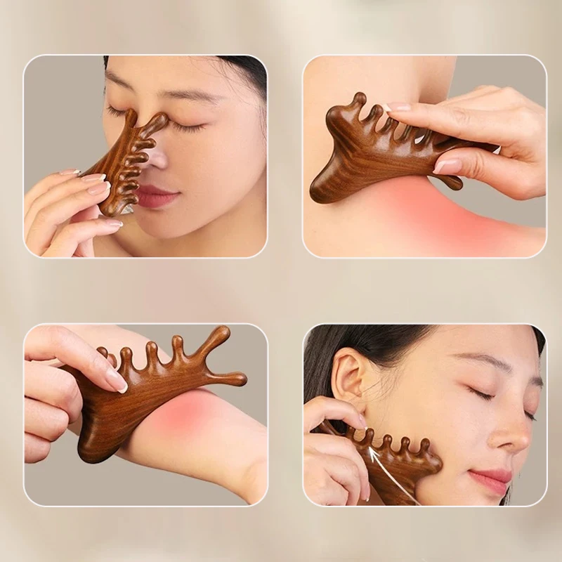 Multifunctional Meridian Wooden Massage Head Health Comb Guasha Point Comb Sandalwood Large Wide Tooth Multifunctional Meridian Wooden Massage Head Health Comb Guasha Point Comb Sandalwood Large Wide Tooth