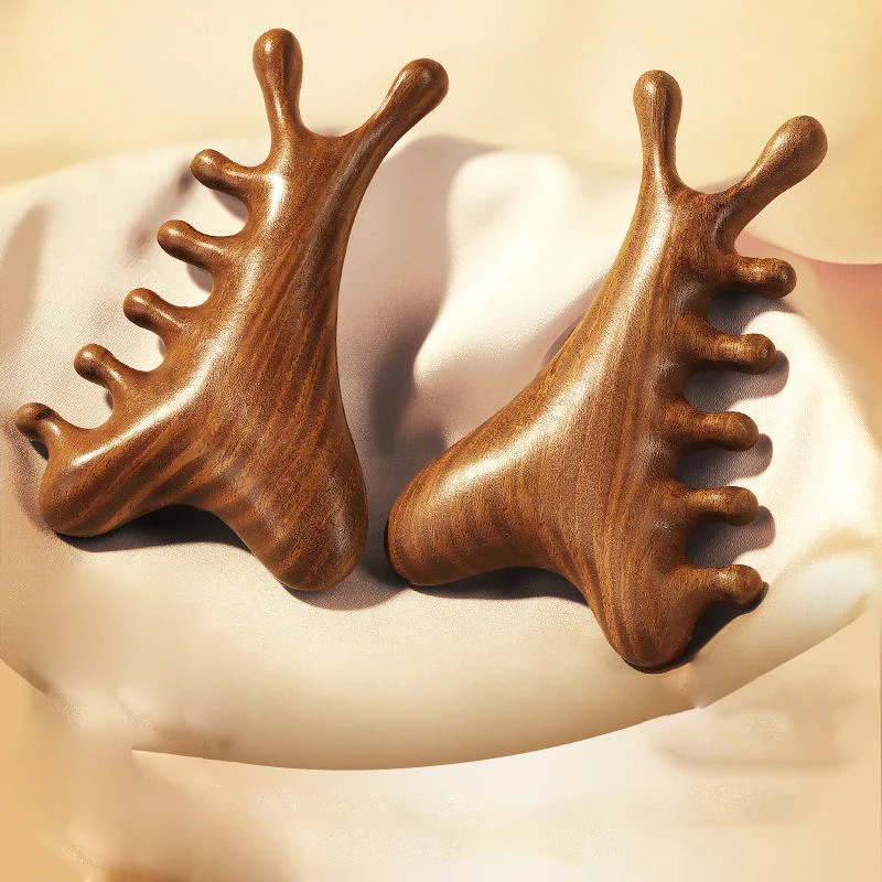Multifunctional Meridian Wooden Massage Head Health Comb Guasha Point Comb Sandalwood Large Wide Tooth - Image 3