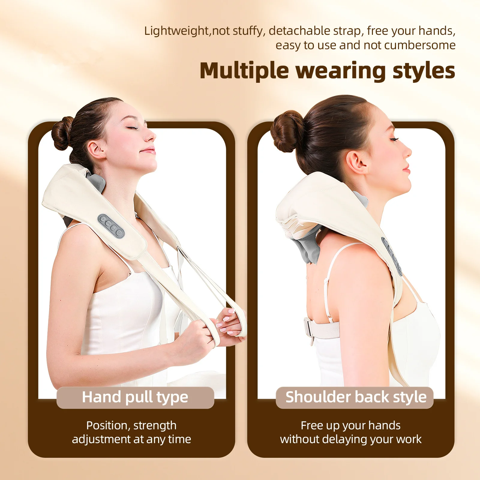 Foreverlily 26W Brushless Motor Neck And Shoulder Massager Wireless Shoulder And Back Kneading Massage Shawl Neck masajeador - Image 5