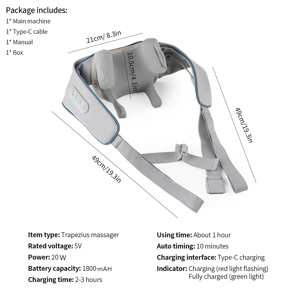 Foreverlily 26W Brushless Motor Neck And Shoulder Massager Wireless Shoulder And Back Kneading Massage Shawl Neck masajeador Foreverlily 26W Brushless Motor Neck And Shoulder Massager Wireless Shoulder And Back Kneading Massage Shawl Neck masajeador