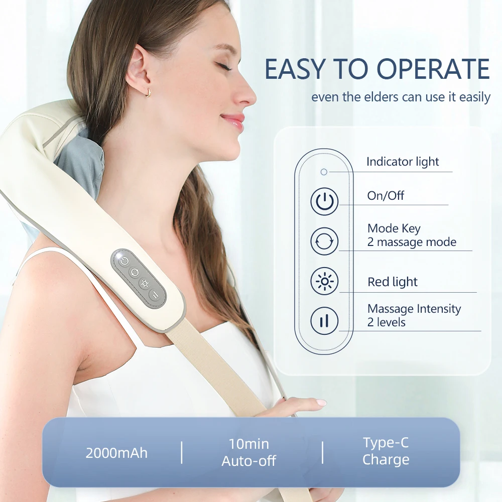 Foreverlily 26W Brushless Motor Neck And Shoulder Massager Wireless Shoulder And Back Kneading Massage Shawl Neck masajeador Foreverlily 26W Brushless Motor Neck And Shoulder Massager Wireless Shoulder And Back Kneading Massage Shawl Neck masajeador