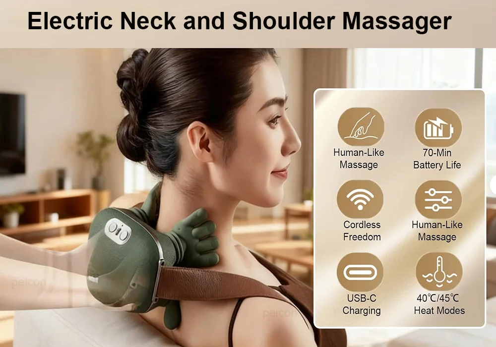 Neck Massager Electric Deep Tissue 4D Kneading Simulated Human Hand Massager for Neck Shoulder Pain Relief Muscle Relax Massager Neck Massager Electric Deep Tissue 4D Kneading Simulated Human Hand Massager for Neck Shoulder Pain Relief Muscle Relax Massager
