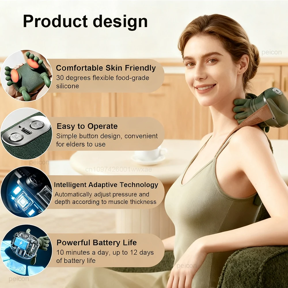 Neck Massager Electric Deep Tissue 4D Kneading Simulated Human Hand Massager for Neck Shoulder Pain Relief Muscle Relax Massager Neck Massager Electric Deep Tissue 4D Kneading Simulated Human Hand Massager for Neck Shoulder Pain Relief Muscle Relax Massager
