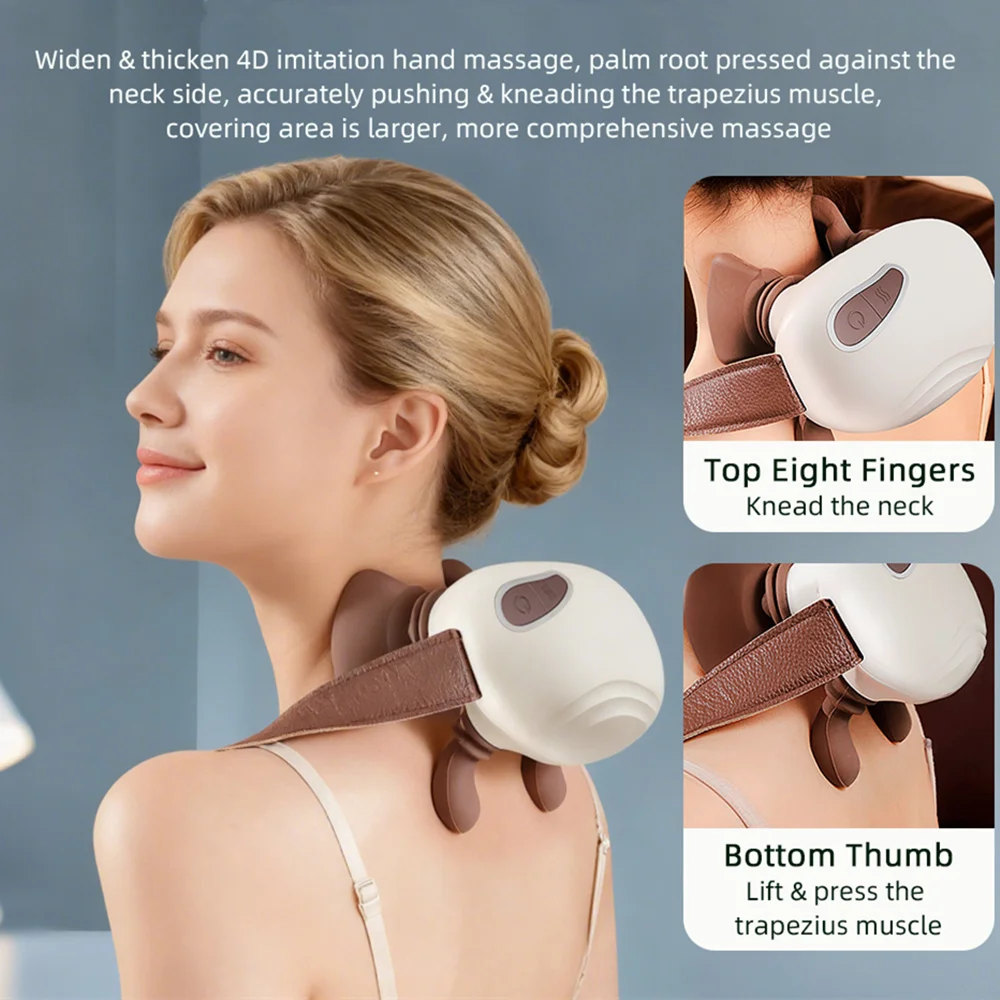 4D Bionic Hand Kneading Neck Shoulder Massager Portable Trapezius Muscle Pinching Massage Shawl Brushless Motor Neck masajeador - Image 2