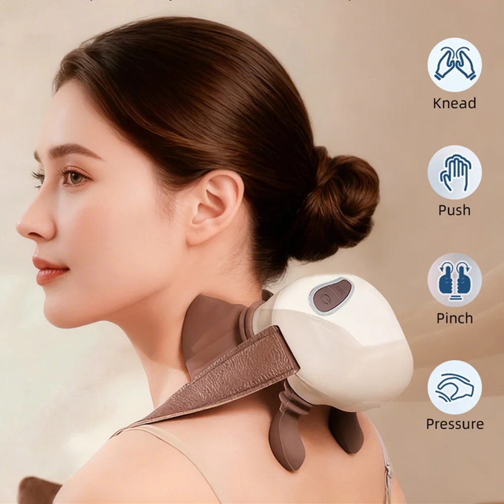 4D Bionic Hand Kneading Neck Shoulder Massager Portable Trapezius Muscle Pinching Massage Shawl Brushless Motor Neck masajeador 4D Bionic Hand Kneading Neck Shoulder Massager Portable Trapezius Muscle Pinching Massage Shawl Brushless Motor Neck masajeador