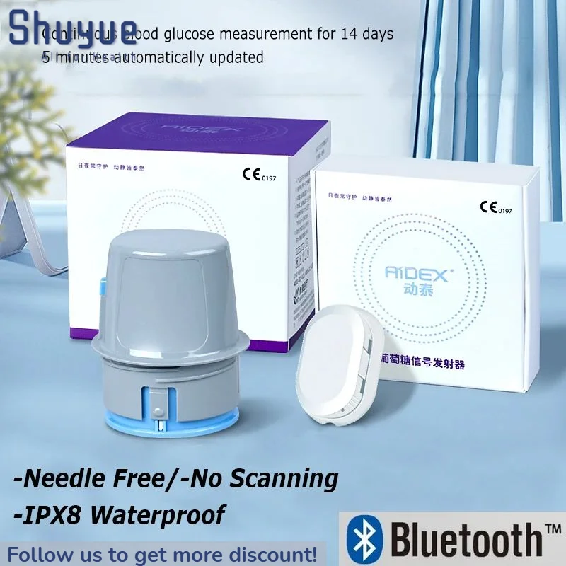 Aidex Glucose Sensor Transmitter Glucometer cgm monitor continuous glucose Diabetes Testing without puncture Freestyle Libre