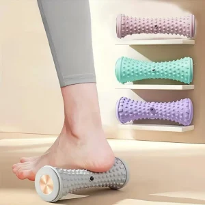 1pc Foot Massager with Speed Control - Deep Tissue Roller, Medium Firmness, Manual, Durable Plastic, Ideal for Yoga & Fitness