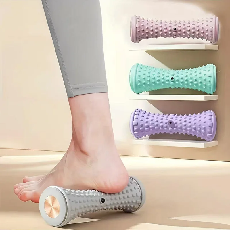 1pc Foot Massager with Speed Control - Deep Tissue Roller, Medium Firmness, Manual, Durable Plastic, Ideal for Yoga & Fitness