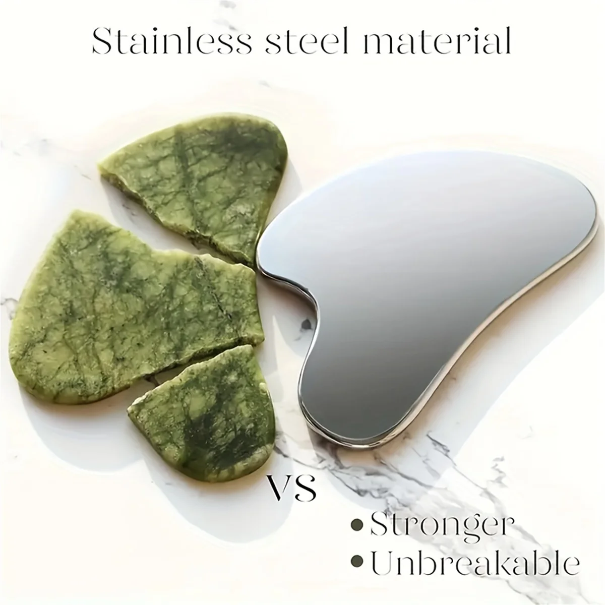 Stainless Steel GuaSha Facial Tool Gua Sha Board Beauty Skin Care Massage Tool Natural Universal Facial Silver Metal Stainless Steel GuaSha Facial Tool Gua Sha Board Beauty Skin Care Massage Tool Natural Universal Facial Silver Metal