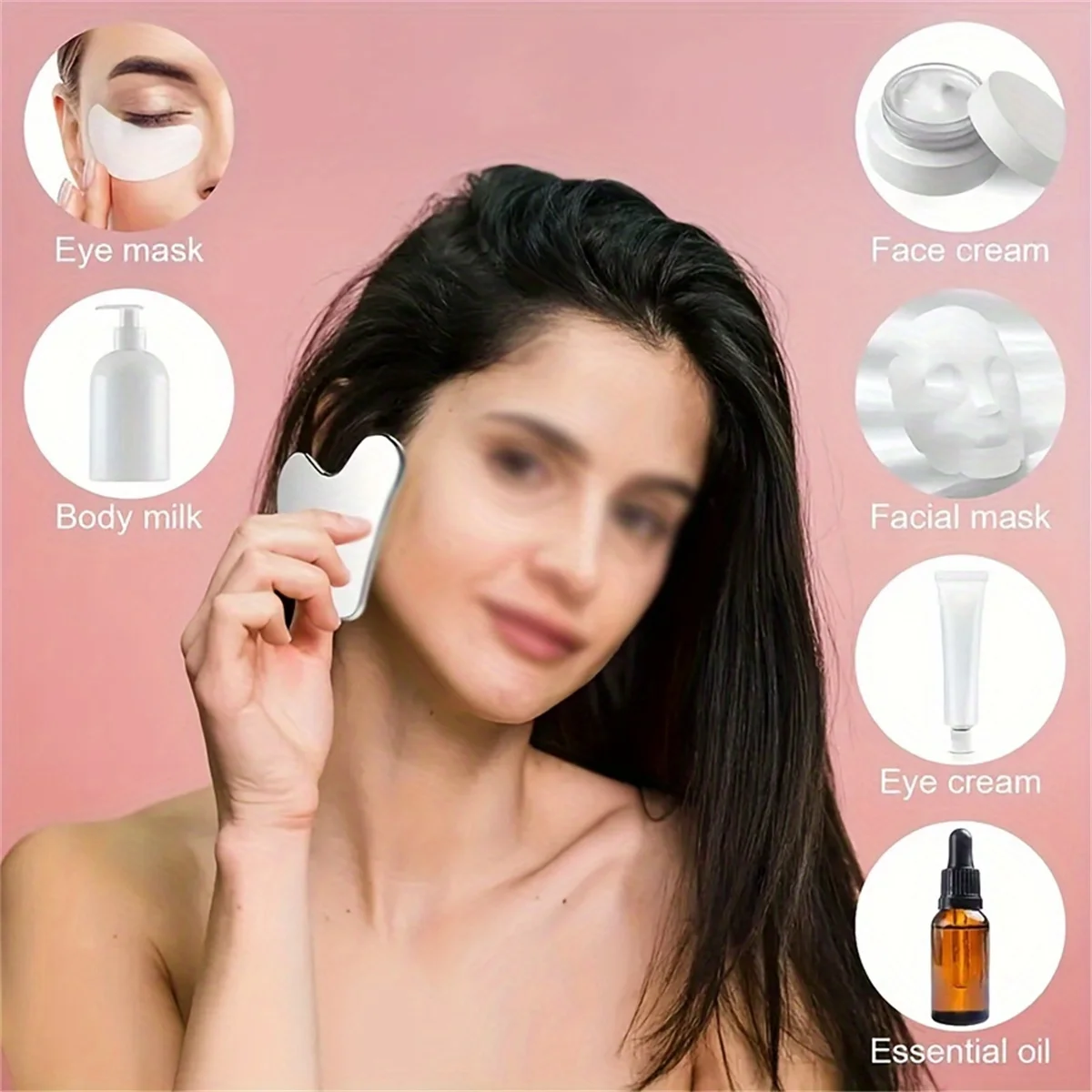 Stainless Steel GuaSha Facial Tool Gua Sha Board Beauty Skin Care Massage Tool Natural Universal Facial Silver Metal Stainless Steel GuaSha Facial Tool Gua Sha Board Beauty Skin Care Massage Tool Natural Universal Facial Silver Metal