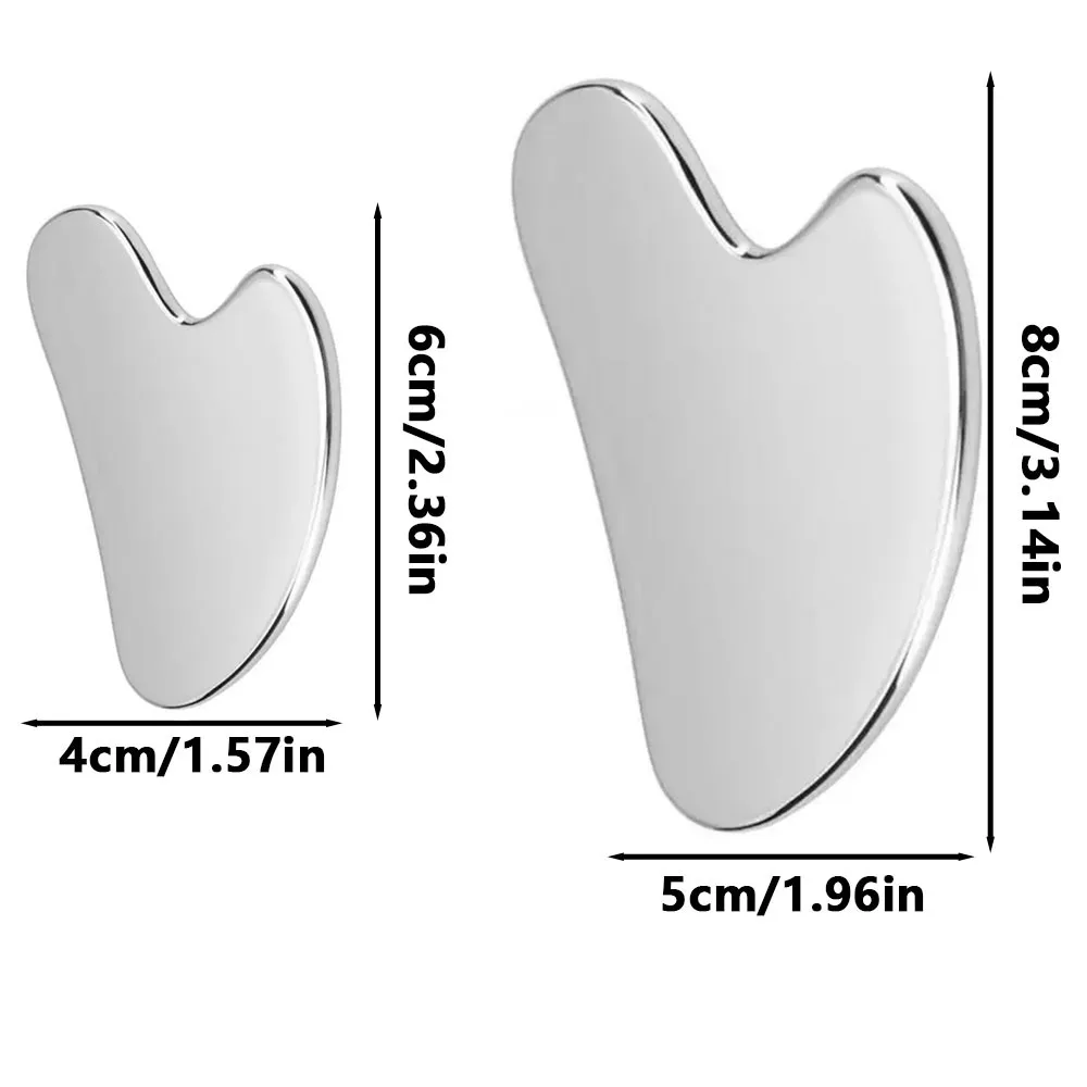 Stainless Steel GuaSha Facial Tool Gua Sha Board Beauty Skin Care Massage Tool Natural Universal Facial Silver Metal Stainless Steel GuaSha Facial Tool Gua Sha Board Beauty Skin Care Massage Tool Natural Universal Facial Silver Metal