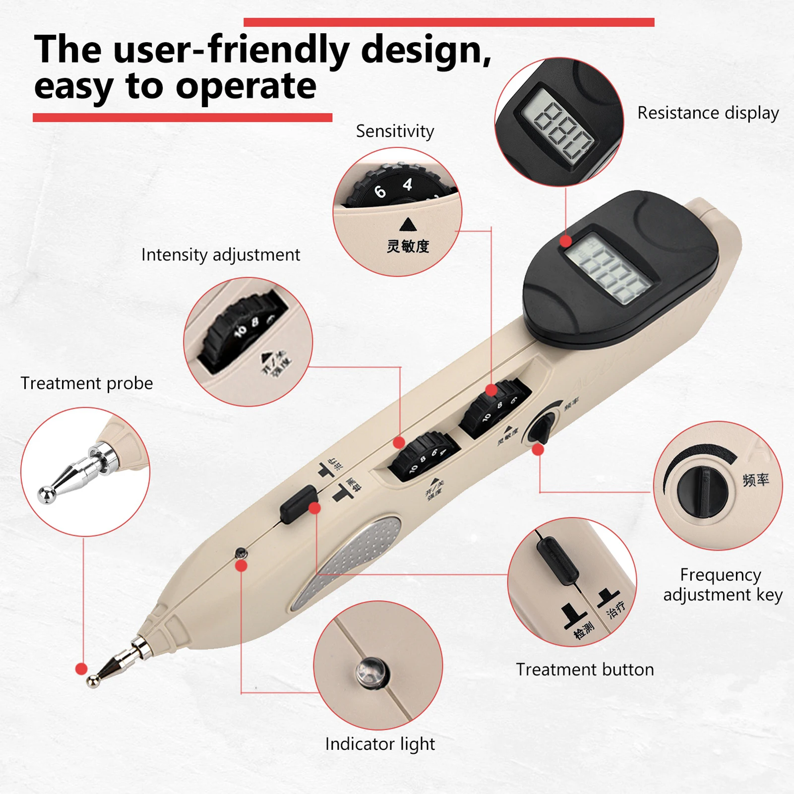 Electronic Acupuncture Pen Tens Point Detector Acupuntura Massage Pain Therapy Acupuncture Meridian Energy Pen Muscle Stimulator - Image 3