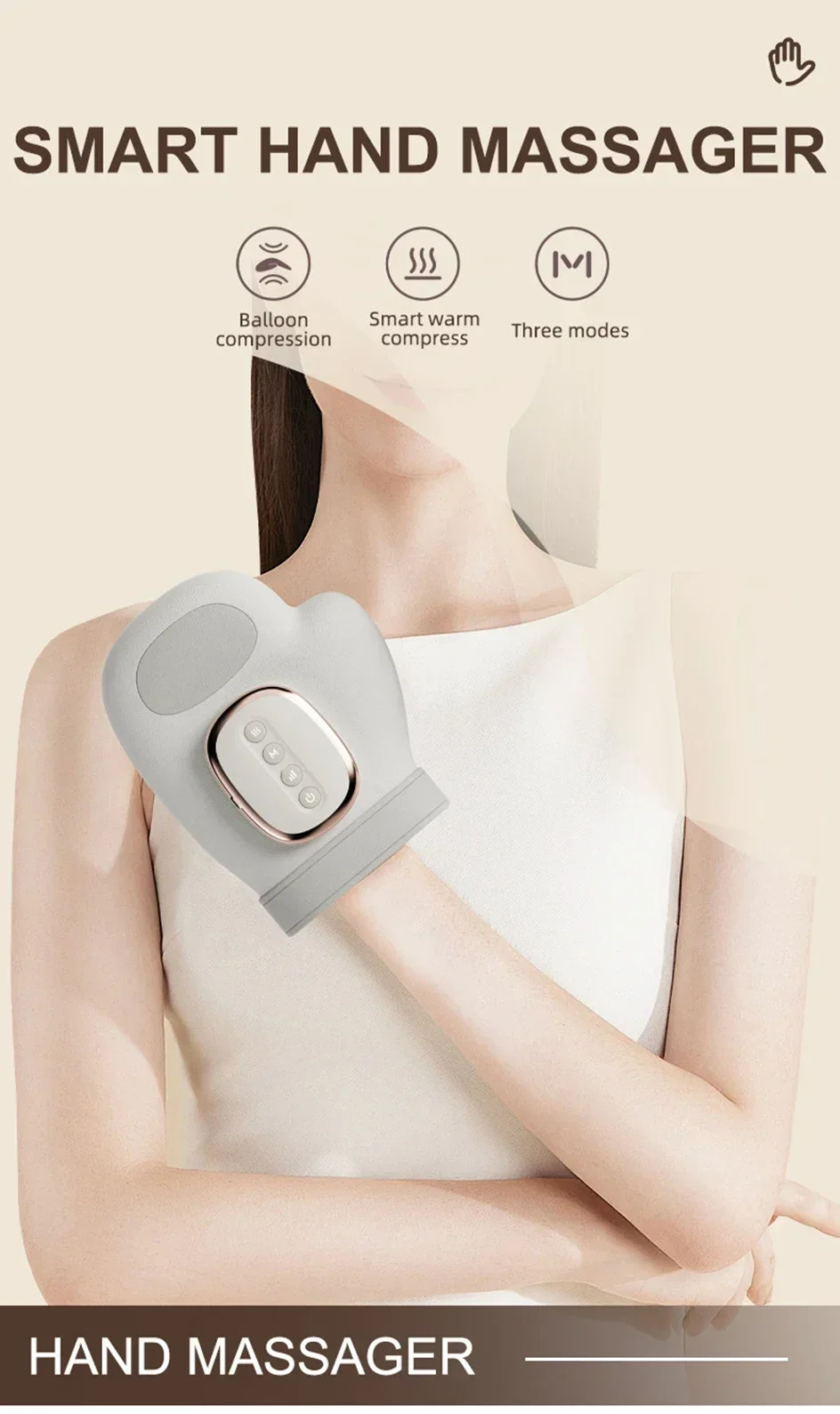 Intelligent Hot Compress Hand Massager Electric Finger Massager Air Compression Vibration Massage For Finger Palm Fatigue Relax Intelligent Hot Compress Hand Massager Electric Finger Massager Air Compression Vibration Massage For Finger Palm Fatigue Relax