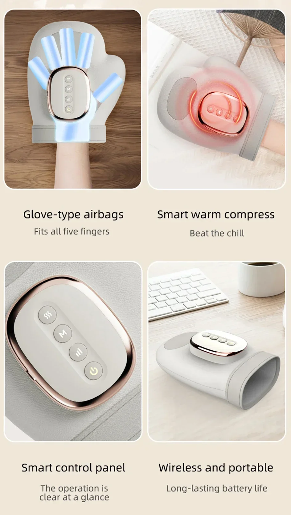 Intelligent Hot Compress Hand Massager Electric Finger Massager Air Compression Vibration Massage For Finger Palm Fatigue Relax Intelligent Hot Compress Hand Massager Electric Finger Massager Air Compression Vibration Massage For Finger Palm Fatigue Relax
