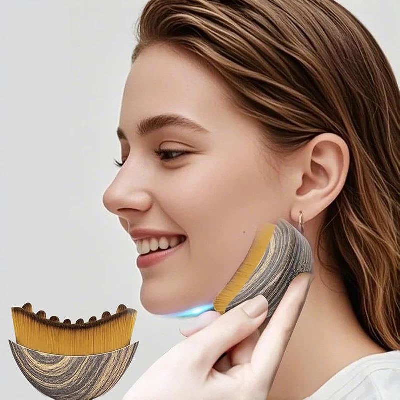 Lymphatic Face Massage Brush -Dry Brushing Contour Tool For Chin/Jawline Sculpting | Ergonomic Precision GripFor Fatigue Relief - Image 3