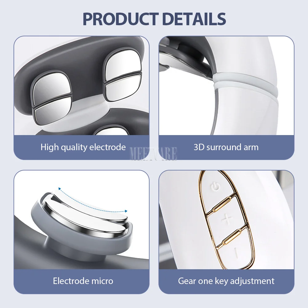 TENS Pulse Back Neck Massage Wireless Smart Sholder Cervical Massager Heating Muscle Punch Beating Health Care Tool TENS Pulse Back Neck Massage Wireless Smart Sholder Cervical Massager Heating Muscle Punch Beating Health Care Tool