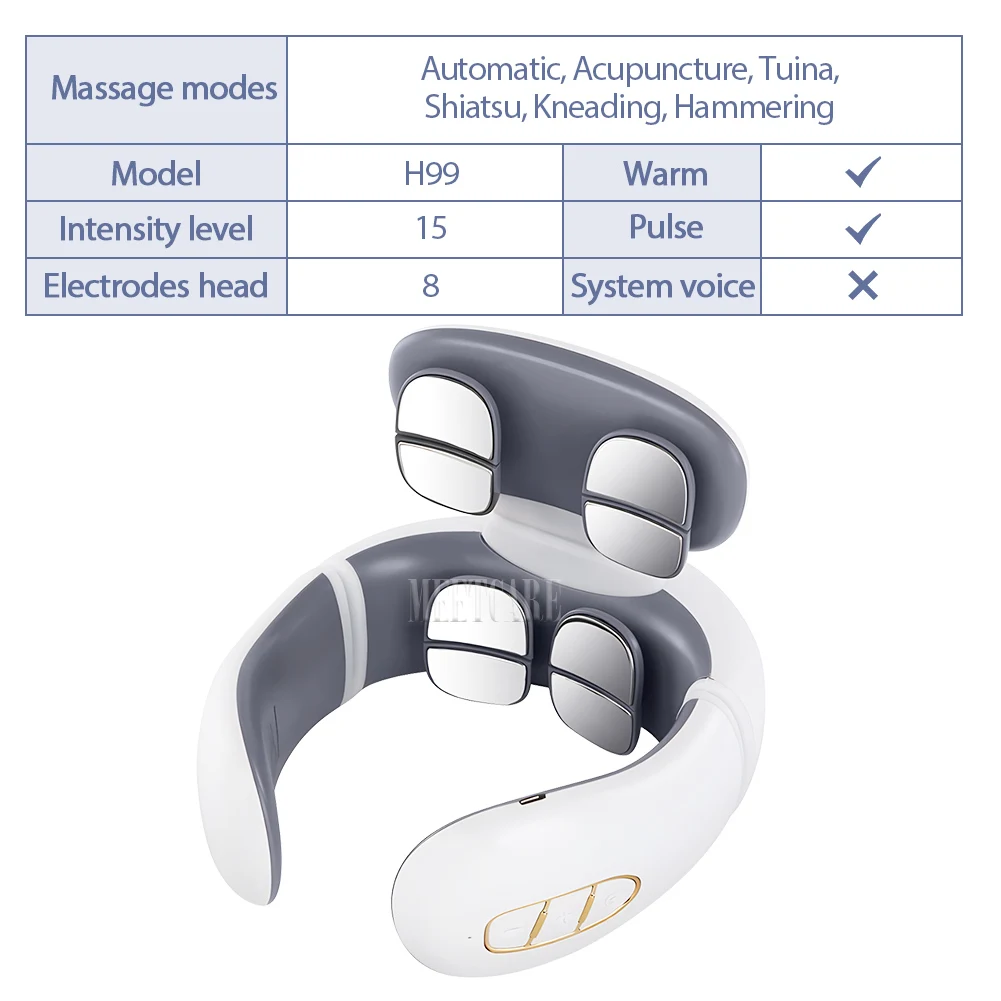 TENS Pulse Back Neck Massage Wireless Smart Sholder Cervical Massager Heating Muscle Punch Beating Health Care Tool TENS Pulse Back Neck Massage Wireless Smart Sholder Cervical Massager Heating Muscle Punch Beating Health Care Tool