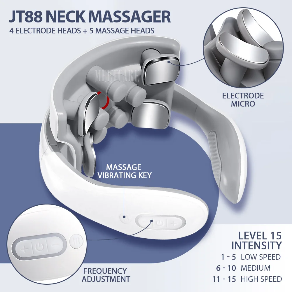 TENS Pulse Back Neck Massage Wireless Smart Sholder Cervical Massager Heating Muscle Punch Beating Health Care Tool TENS Pulse Back Neck Massage Wireless Smart Sholder Cervical Massager Heating Muscle Punch Beating Health Care Tool