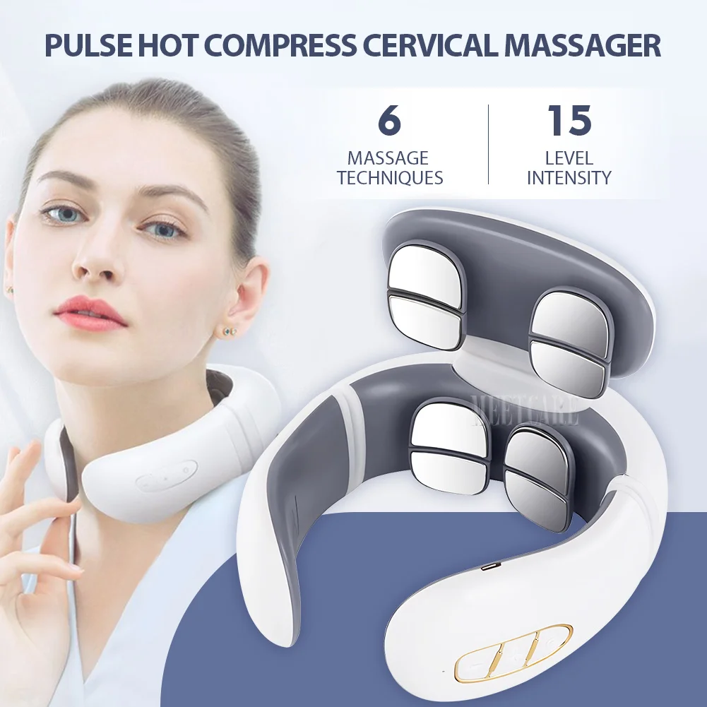 TENS Pulse Back Neck Massage Wireless Smart Sholder Cervical Massager Heating Muscle Punch Beating Health Care Tool TENS Pulse Back Neck Massage Wireless Smart Sholder Cervical Massager Heating Muscle Punch Beating Health Care Tool
