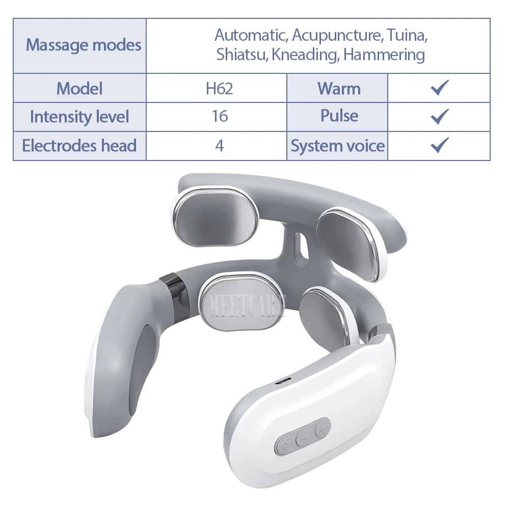 TENS Pulse Back Neck Massage Wireless Smart Sholder Cervical Massager Heating Muscle Punch Beating Health Care Tool TENS Pulse Back Neck Massage Wireless Smart Sholder Cervical Massager Heating Muscle Punch Beating Health Care Tool