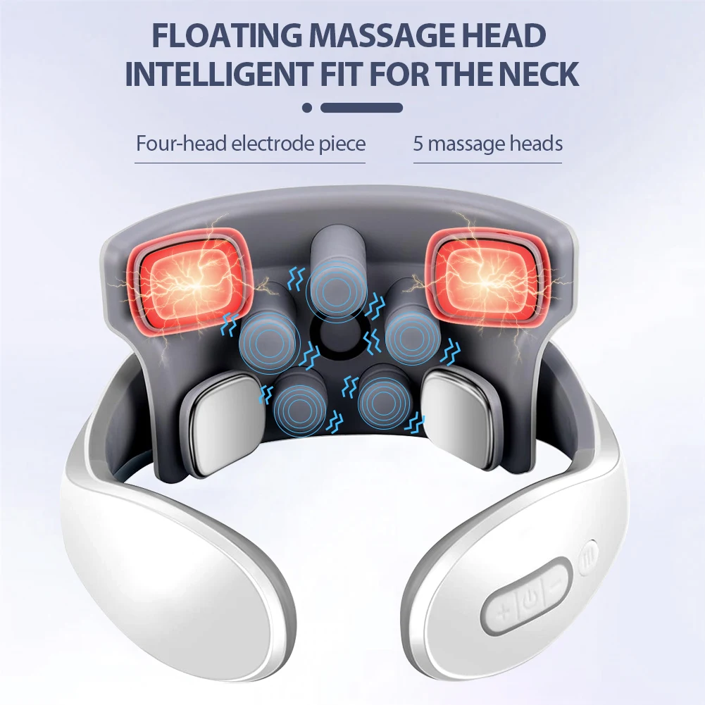 TENS Pulse Back Neck Massage Wireless Smart Sholder Cervical Massager Heating Muscle Punch Beating Health Care Tool TENS Pulse Back Neck Massage Wireless Smart Sholder Cervical Massager Heating Muscle Punch Beating Health Care Tool