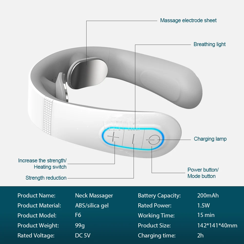 TENS Pulse Back Neck Massage Wireless Smart Sholder Cervical Massager Heating Muscle Punch Beating Health Care Tool TENS Pulse Back Neck Massage Wireless Smart Sholder Cervical Massager Heating Muscle Punch Beating Health Care Tool
