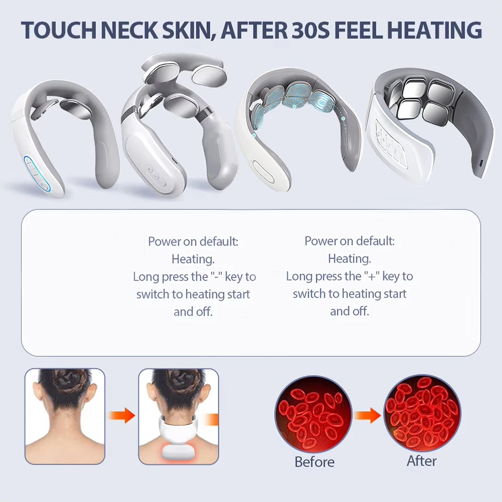 Portable Smart Neck Massager USB Charging for Cervical Pain Relief for Neck PainElectric Deep Tissue Massager for Neck Portable Smart Neck Massager USB Charging for Cervical Pain Relief for Neck PainElectric Deep Tissue Massager for Neck
