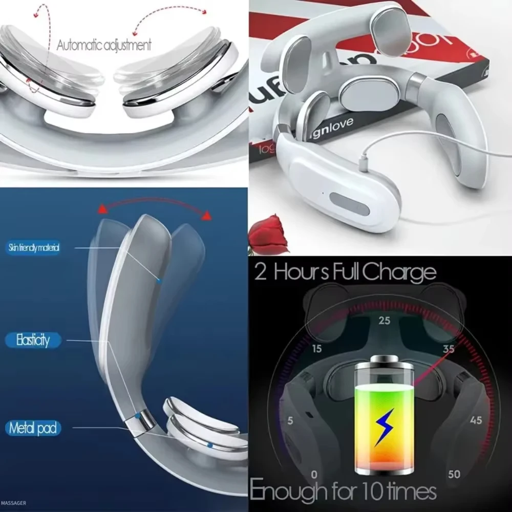 Portable Smart Neck Massager USB Charging for Cervical Pain Relief for Neck PainElectric Deep Tissue Massager for Neck Portable Smart Neck Massager USB Charging for Cervical Pain Relief for Neck PainElectric Deep Tissue Massager for Neck