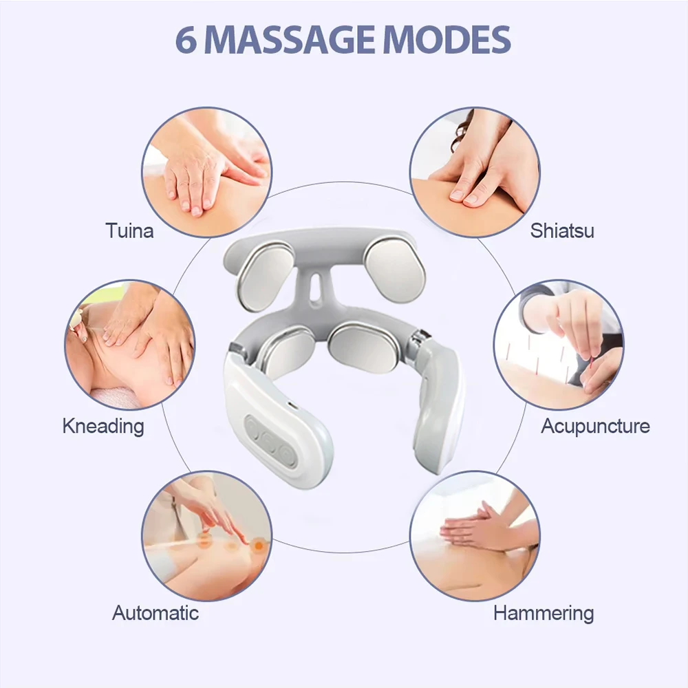 Portable Smart Neck Massager USB Charging for Cervical Pain Relief for Neck PainElectric Deep Tissue Massager for Neck Portable Smart Neck Massager USB Charging for Cervical Pain Relief for Neck PainElectric Deep Tissue Massager for Neck