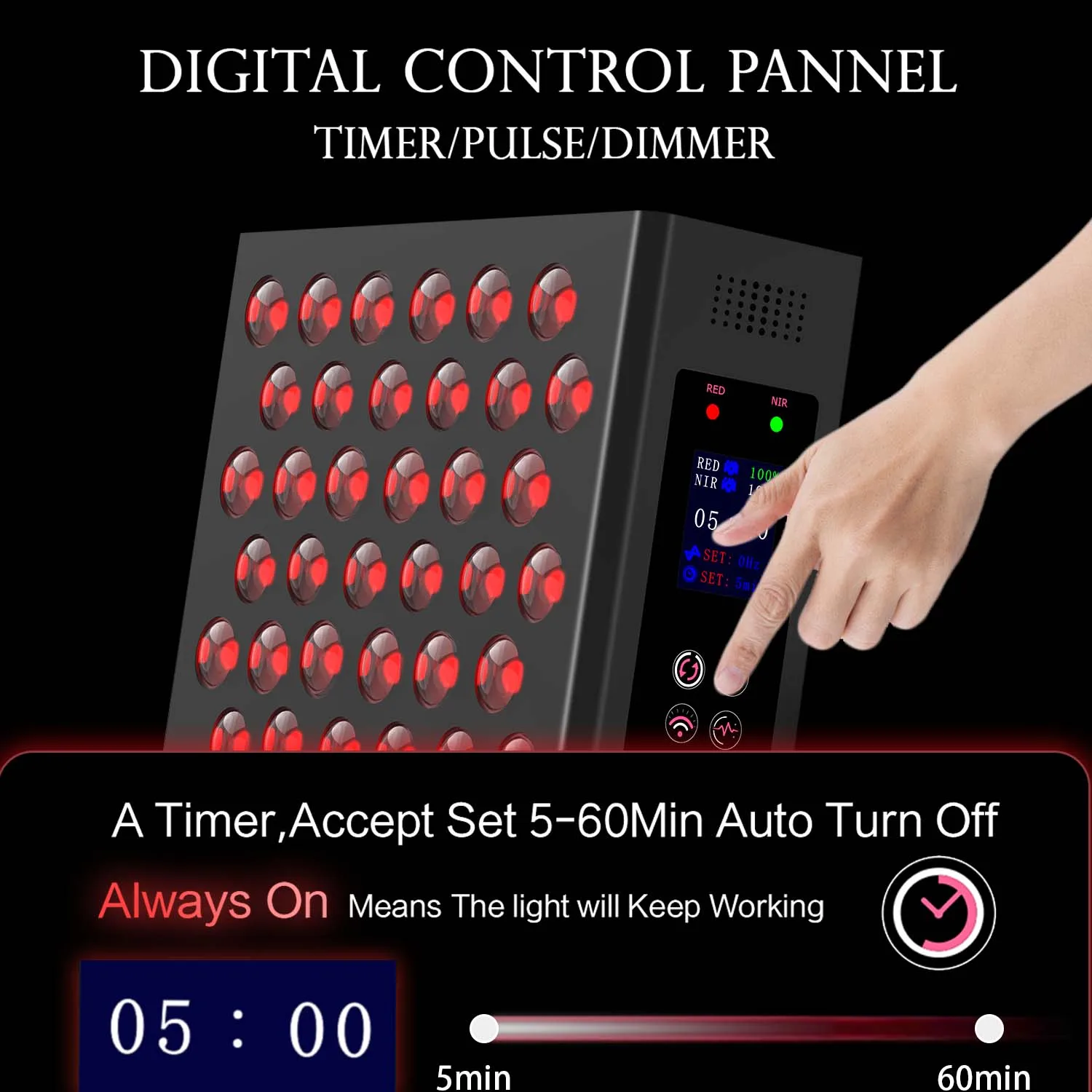Double Chip Timing Led Red Light Therapy Panel Lamp 660nm Near Infrared Therapy Light 850nm LED Beauty Devices for Face and Body Double Chip Timing Led Red Light Therapy Panel Lamp 660nm Near Infrared Therapy Light 850nm LED Beauty Devices for Face and Body