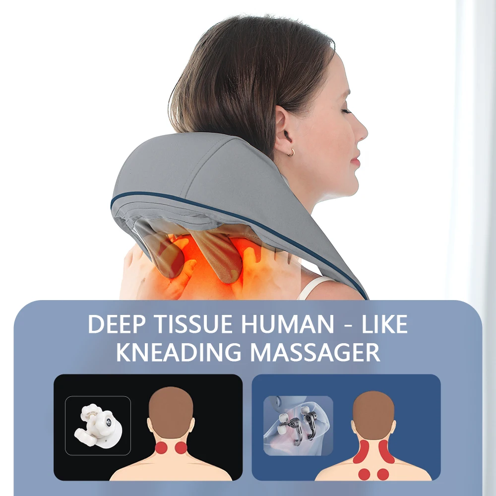 Foreverlily 26W Brushless Motor Neck And Shoulder Massager Wireless Shoulder And Back Kneading Massage Shawl Neck masajeador Foreverlily 26W Brushless Motor Neck And Shoulder Massager Wireless Shoulder And Back Kneading Massage Shawl Neck masajeador