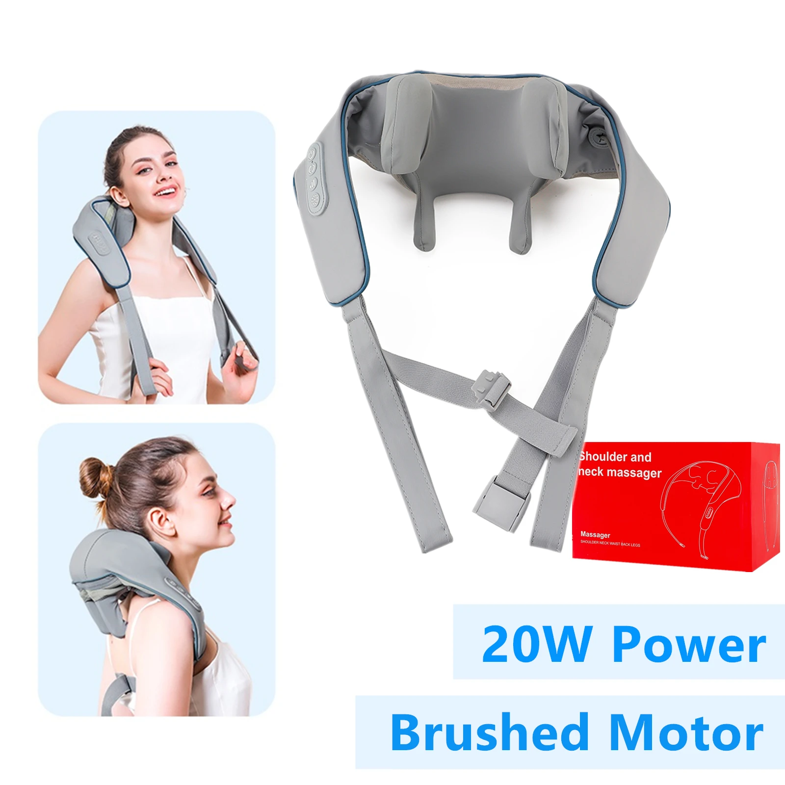 Foreverlily 26W Brushless Motor Neck And Shoulder Massager Wireless Shoulder And Back Kneading Massage Shawl Neck masajeador Foreverlily 26W Brushless Motor Neck And Shoulder Massager Wireless Shoulder And Back Kneading Massage Shawl Neck masajeador
