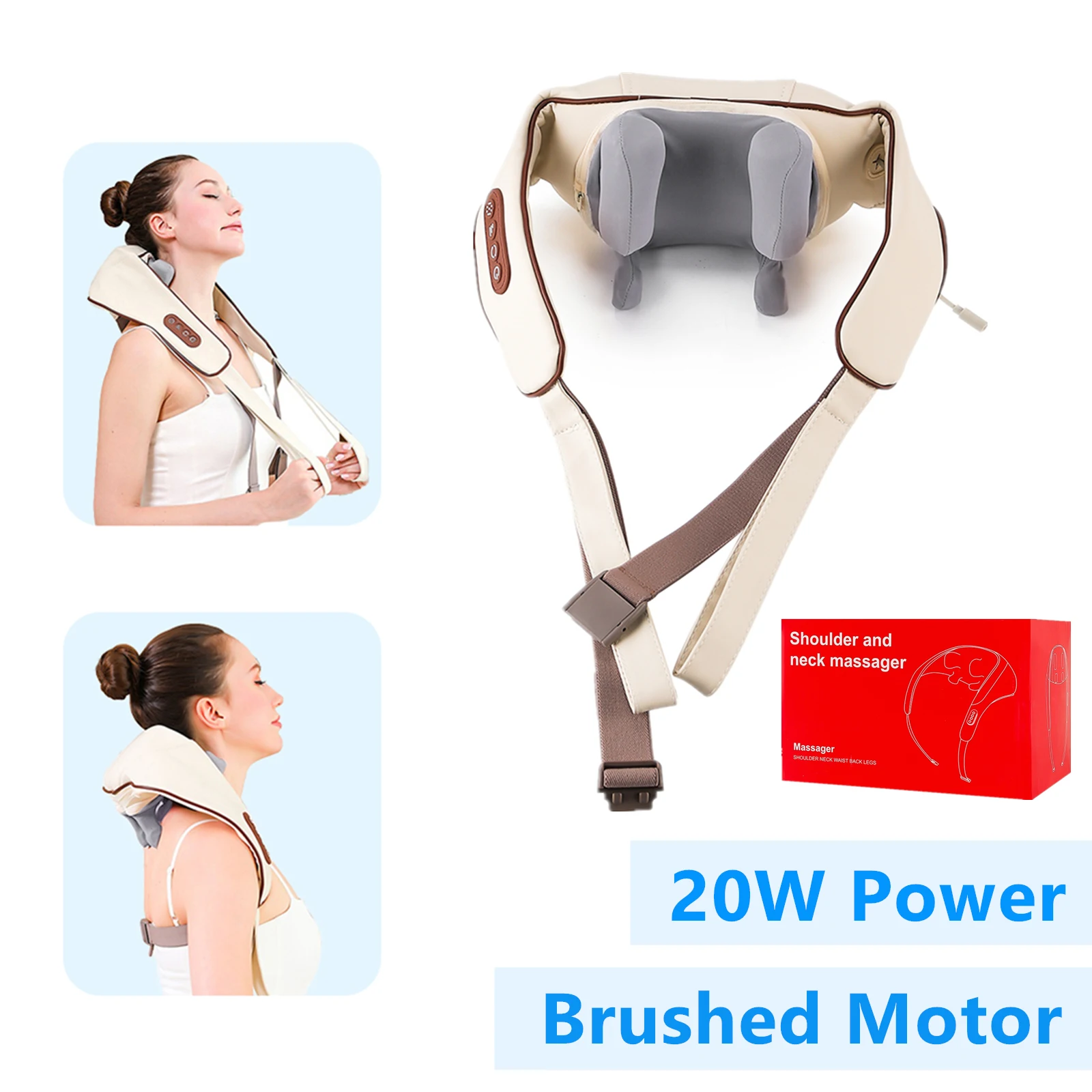 Foreverlily 26W Brushless Motor Neck And Shoulder Massager Wireless Shoulder And Back Kneading Massage Shawl Neck masajeador Foreverlily 26W Brushless Motor Neck And Shoulder Massager Wireless Shoulder And Back Kneading Massage Shawl Neck masajeador