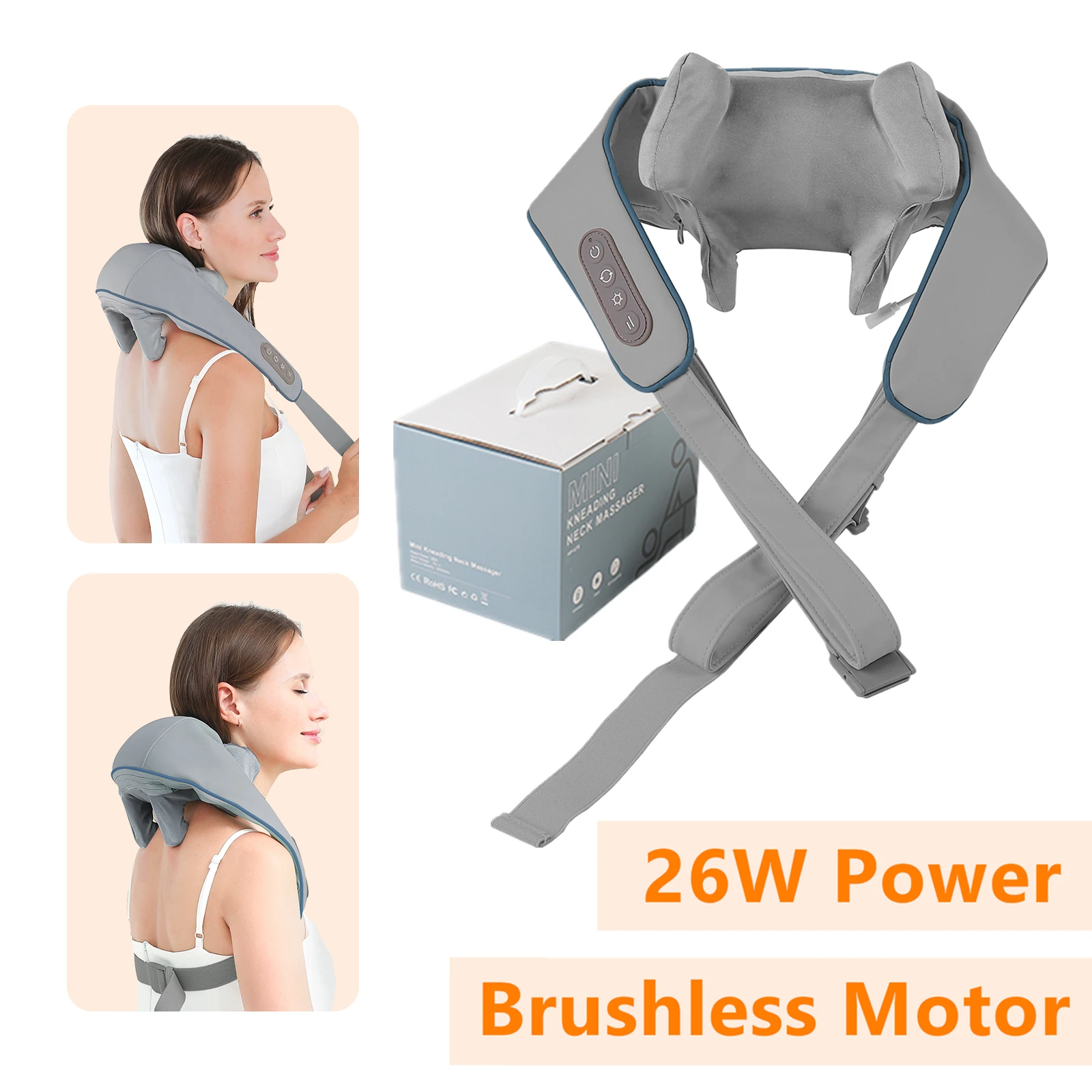 Foreverlily 26W Brushless Motor Neck And Shoulder Massager Wireless Shoulder And Back Kneading Massage Shawl Neck masajeador Foreverlily 26W Brushless Motor Neck And Shoulder Massager Wireless Shoulder And Back Kneading Massage Shawl Neck masajeador
