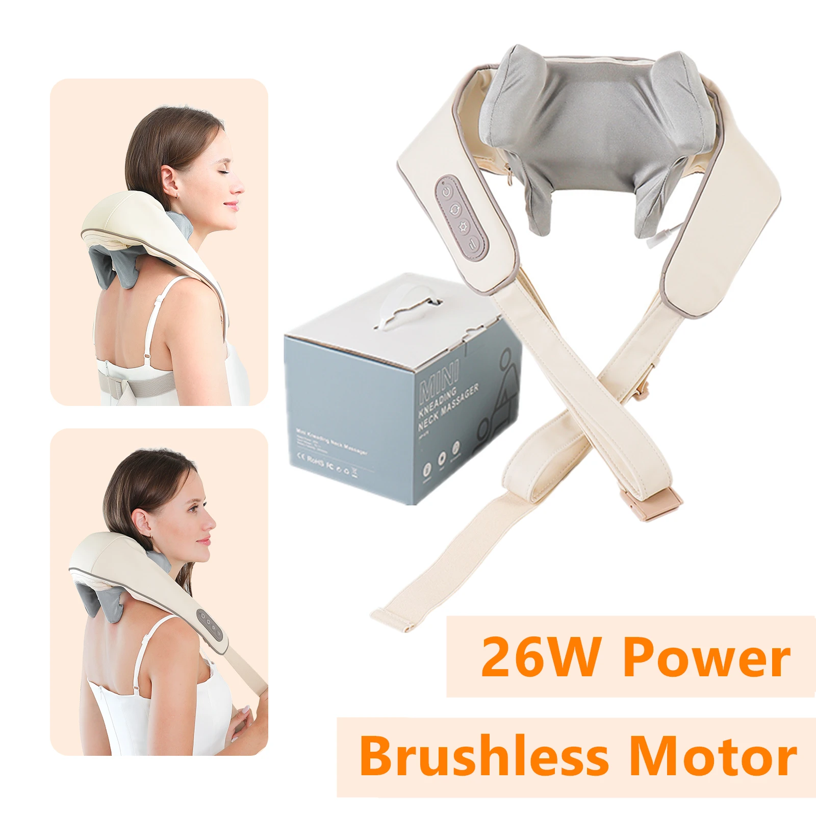 Foreverlily 26W Brushless Motor Neck And Shoulder Massager Wireless Shoulder And Back Kneading Massage Shawl Neck masajeador Foreverlily 26W Brushless Motor Neck And Shoulder Massager Wireless Shoulder And Back Kneading Massage Shawl Neck masajeador