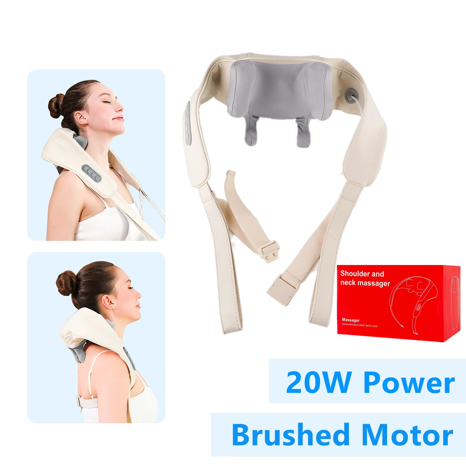 Foreverlily 26W Brushless Motor Neck And Shoulder Massager Wireless Shoulder And Back Kneading Massage Shawl Neck masajeador Foreverlily 26W Brushless Motor Neck And Shoulder Massager Wireless Shoulder And Back Kneading Massage Shawl Neck masajeador
