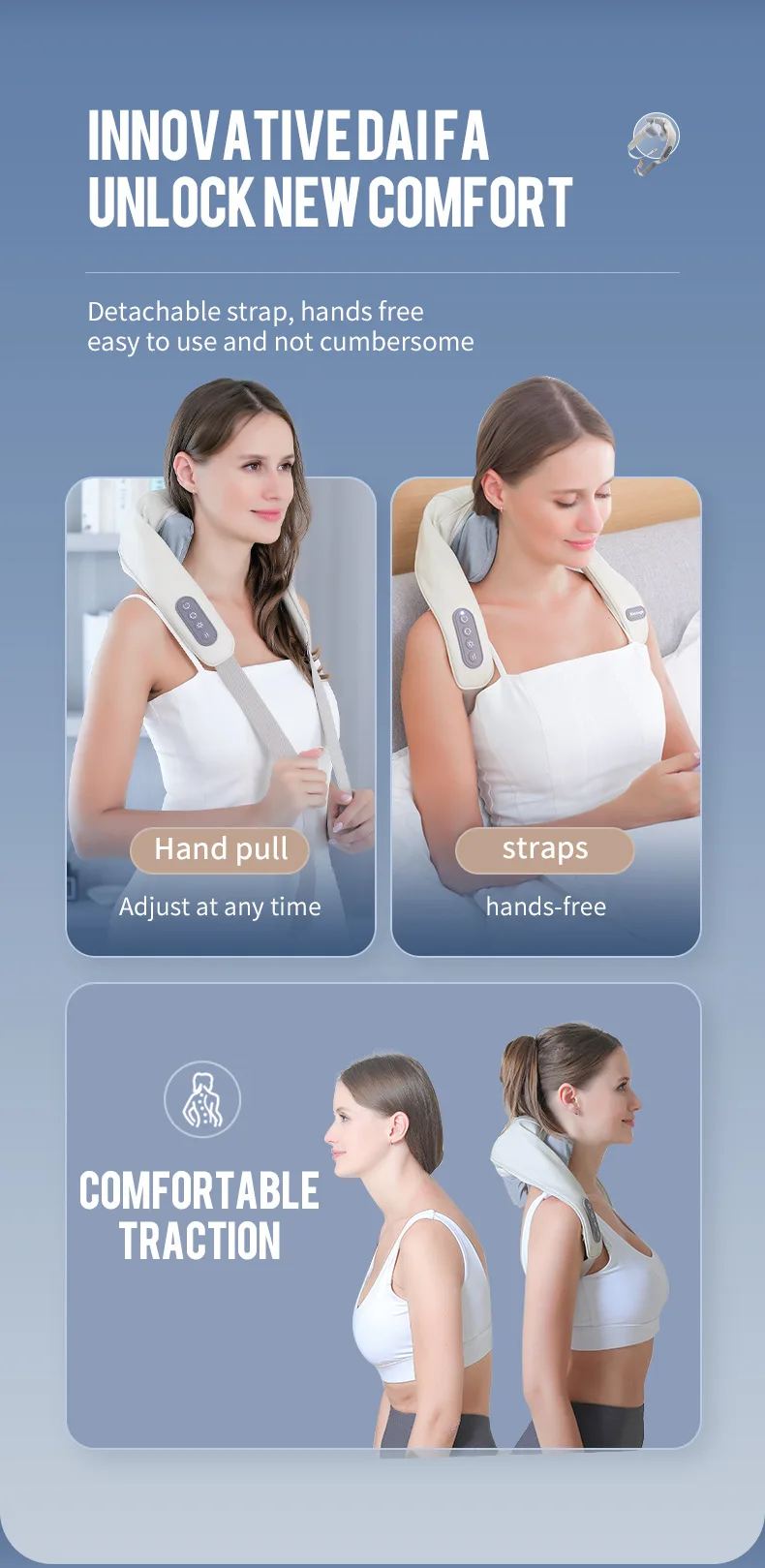 Foreverlily 26W Brushless Motor Neck And Shoulder Massager Wireless Shoulder And Back Kneading Massage Shawl Neck masajeador Foreverlily 26W Brushless Motor Neck And Shoulder Massager Wireless Shoulder And Back Kneading Massage Shawl Neck masajeador