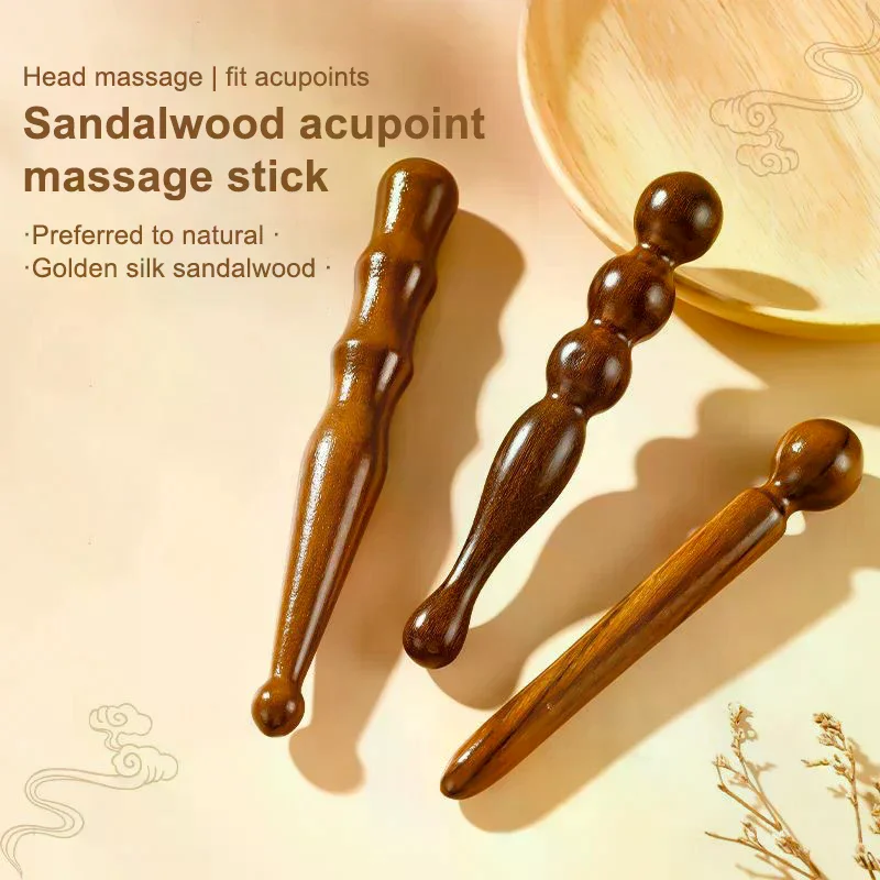 Wood Massage Stick Tool Natural Sandalwood Massager Acupoint Reflexology Tools For Full Body Relaxing Deep Tissue Foot Massage - Image 4