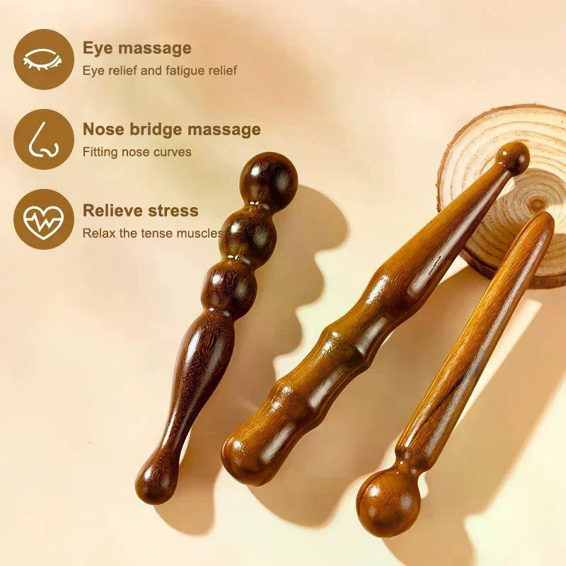 Wood Massage Stick Tool Natural Sandalwood Massager Acupoint Reflexology Tools For Full Body Relaxing Deep Tissue Foot Massage - Image 3